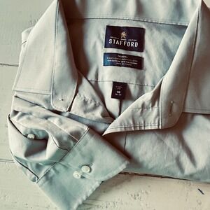 Stafford Men's X-Tall Fit Easy Care Broadcloth Dress Shirt 18‎ 36-37